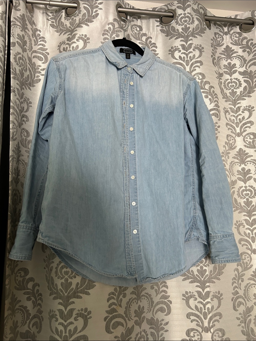 AYR Light Blue Denim Button-Down Shirt women small